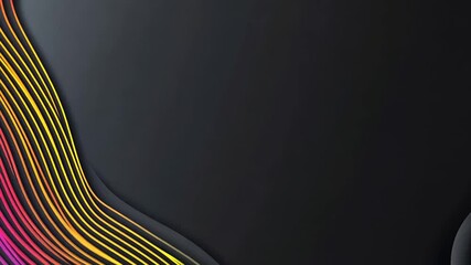 Poster - Abstract Rainbow Waves Dark Background Design