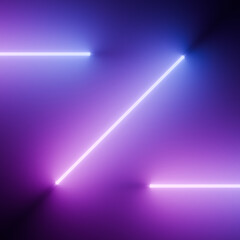 Poster - Glowing Neon Lights with Blue and Purple Hues with dark background.