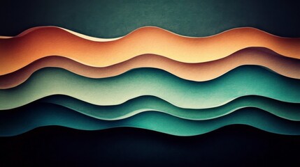 Fototapete - Abstract Digital Art Piece with Colorful Wave-Like Pattern on Dark Background for Modern Design Concept