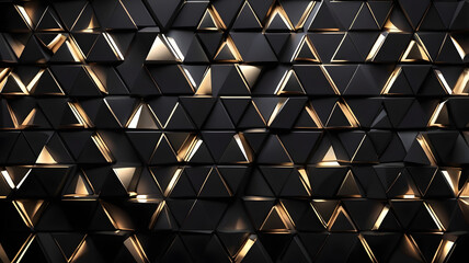 Poster - abstract geometric triangles: a captivating display of black and gold geometric triangles creates a 