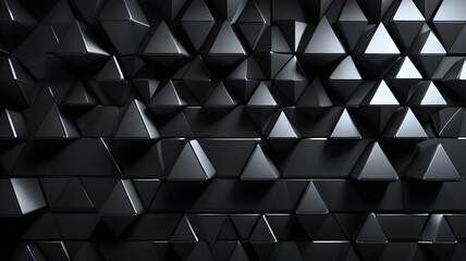 Poster - dark triangular geometry: abstract background with dark, metallic triangles forming a textured, geom