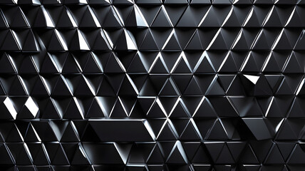 Poster - geometric texture: abstract geometric pattern featuring a repeating array of dark triangles, creatin