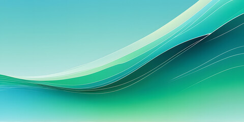 Poster - abstract flowing waves: an abstract illustration features gentle, flowing waves in shades of teal, g