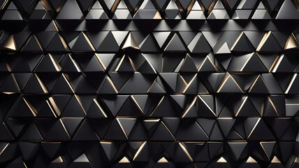 Poster - abstract geometric pattern: a mesmerizing, modern pattern of countless black triangular tiles create