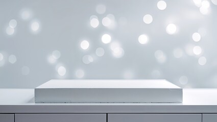 Poster - display stand with soft bokeh background in a well-lit modern setting