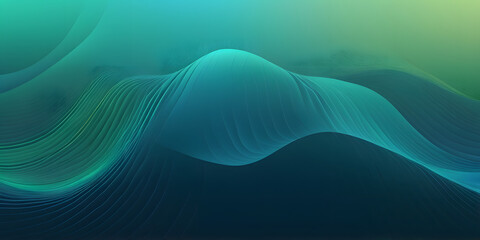 Poster - abstract flowing lines: dynamic, flowing lines in gradients of blue and green, creating a sense of m