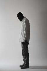 Poster - A person wearing a white shirt and black pants, suitable for formal events or everyday life