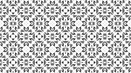 Poster - 831kaleida flower b&w