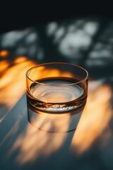 Poster - A clear glass filled with water sits on a table, ready for use
