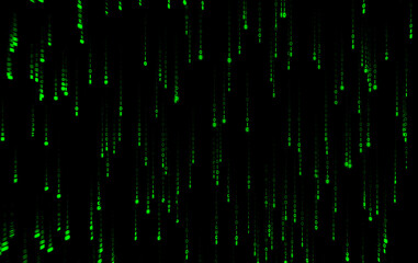 Aufkleber - Glowing green binary code overlay on black background, digital data stream, futuristic matrix style, computer screen, cyber technology, programming concept, cyberpunk theme, hacker aesthetic