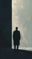 Aufkleber - A person stands in front of a big window, possibly in an office or home