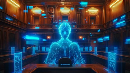 Poster - Exploring the role of artificial intelligence and holographic technology in the modern judiciary system