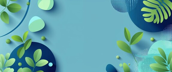 Aufkleber - mint pattern on blue plain background digital abstract art work illustration design