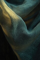Poster - A close-up view of green cloth, suitable for use in textiles or fashion designs