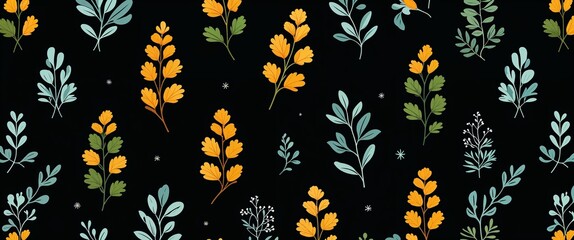 Aufkleber - sorrel pattern on black plain background digital abstract art work illustration design