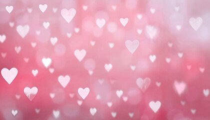 Poster - dreamy pink bokeh background with floating glitter heart, romantic abstract design for valentine's day or wedding card