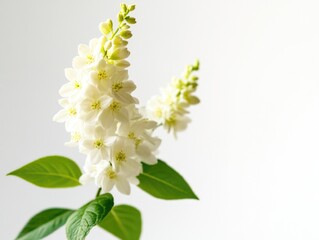 Poster - A vase filled with white flowers sits atop a table