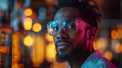 Aufkleber - A researcher examines quantum mechanics concepts, focusing on qubits and superposition within a high-tech laboratory filled with equipment and glowing displays.
