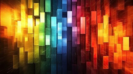 Poster - Colorful 3D blocks background, vibrant hues