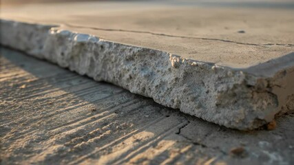 Aufkleber - Deteriorating concrete slab revealing spalling surface, exposing aggregate and highlighting material decay caused by weathering and structural stress