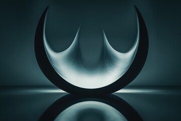 Aufkleber - A black and white photograph of a curved object with rounded edges