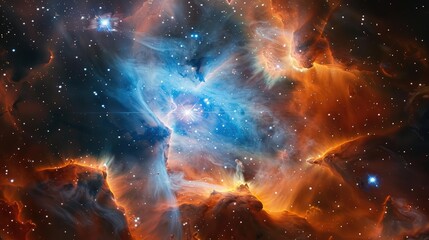 Wall Mural - stunning cosmic nebula with bright colors