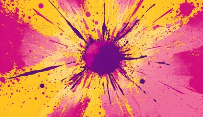 Wall Mural - Explosive Burst: Abstract image of a vibrant, dynamic explosion of color, radiating outwards from a central point and creating a visual spectacle. 
