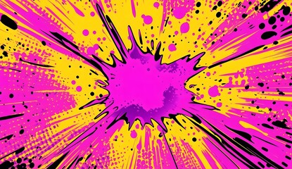 Wall Mural - Explosive Color Burst: A dynamic composition of vibrant colors radiating outward from a central point, symbolizing energy and impact in an eye-catching style.