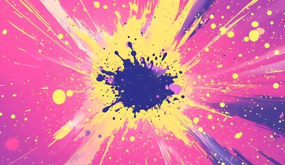 Wall Mural - Explosive Burst of Colors: A vibrant abstract artwork capturing a dynamic explosion of colors radiating outwards, creating a sense of energy and movement, a captivating visual treat for the senses.