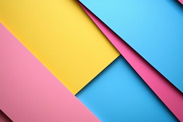 Poster - Abstract Colorful Geometric Background with Pink Blue Yellow