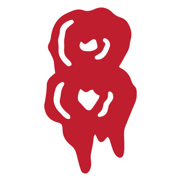 Symbolic Figure Eight in Red: A striking, stylized representation of the number eight, rendered in a vibrant red hue against a minimalist backdrop.