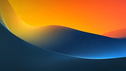 Poster - Abstract orange blue digital art background
