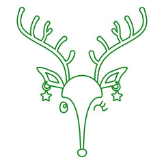 Poster - Festive Deer Line Art: An endearing outline of a deer, designed with simplistic lines, perfect for the festive holiday seasons, embodying a sense of minimalist charm and cheer.