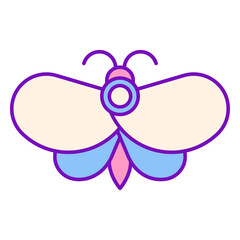 Poster - Geometric Butterfly Design: A minimalist geometric butterfly illustration, featuring a delicate interplay of curves and colors, embodies the essence of nature's elegance and a fresh, modern aesthetic.
