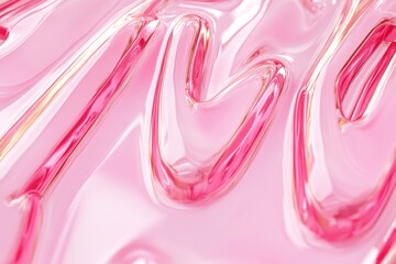 Poster - Abstract design of glossy pink liquid swirling on a smooth surface showing dynamic patterns and a vibrant texture