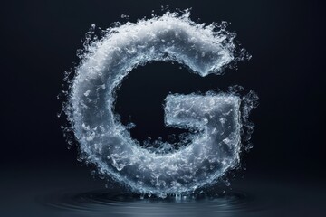 Poster - Water forms the letter G in a dynamic display of splashes and ripples against a dark background