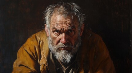 Aufkleber - A portrait of an elderly man with a long beard