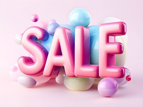 SALE as text for advertising or as a graphic element. 3d rendering