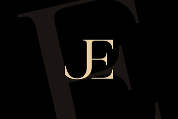 Poster - je or ej letter logo icon design. classic style luxury initials monogram.