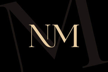Wall Mural - nm or mn letter logo icon design. classic style luxury initials monogram.