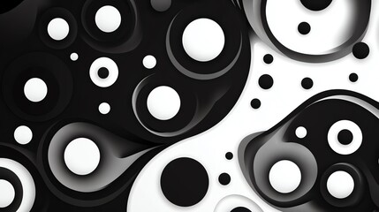Poster - Abstract Black White Circle Pattern Design Background