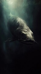 Poster - A big fish gliding through the water, fins propelling it forward