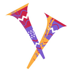 Poster - Abstract Wind Instruments: A vibrant artistic presentation of abstract wind instruments, with dynamic patterns. A whimsical and creative representation. 