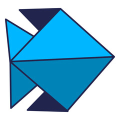 Poster - Geometric Fish Illustration: A captivating geometric illustration of a fish, showcasing a modern design with clean lines and a vibrant aesthetic.