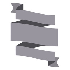 Poster - Empty Banner: A blank grey ribbon, perfectly tailored to accommodate your unique message and add a touch of sophistication to your digital interface or design.