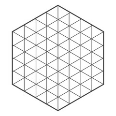 Poster - Geometric Precision: A detailed, top-down view of a perfectly rendered geometric hexagonal grid. The clean lines and uniform pattern create a sense of order and structure. 