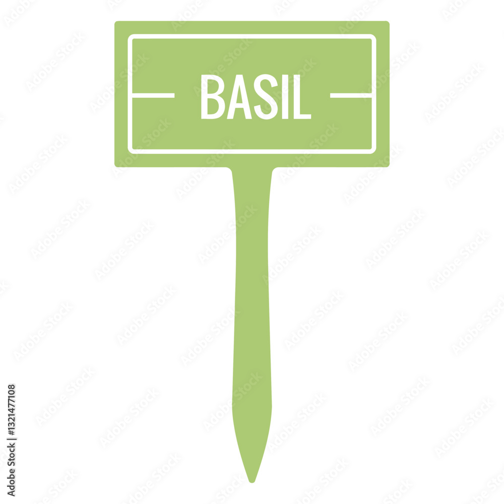 Basil Garden Marker: A simple yet elegant basil garden marker stands ...