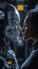 Poster - Close Encounter Between Human and Robot in Futuristic Setting