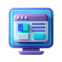 Aufkleber - Digital interface rendered in 3D: A modern digital display presents an interface, with its vibrant, pastel color scheme.