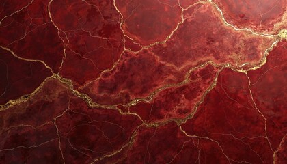 Aufkleber - Dark red marble stone background with golden veins. Luxury elegant pattern surface. Decorative interior design material for wall, floor decor. Creative graphic element art. Modern style wallpaper